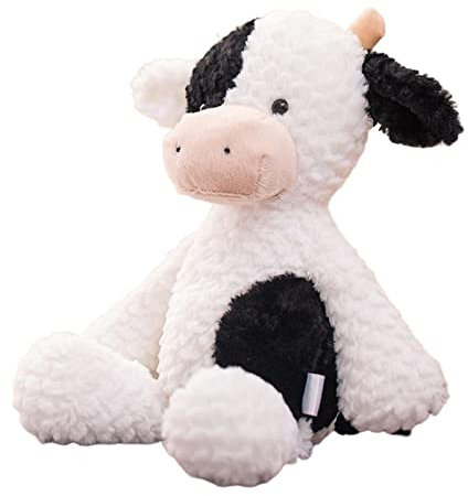predolo Kuh-Plüschtier, Niedliches Plüschkuh-Spielzeug, weiches Stofftier Plüschtier Plüschkissen zum Kuscheln und Spielen, Fluffy Stuffies Kuh Kuscheltier für Kinder, Jungen und Mädchen, 35CM