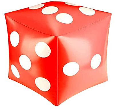 MagiDeal Dés gonflables géants, dés de piscine, ballon flottant de natation pour enfants et adultes, jouet d'activités de jardin, 30 cm, Rouge