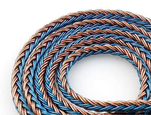 KBEAR ST16 MMCX-Upgrade-Kabel, 16 Kerne, 5N-Pin vergoldet, für Shure SE535, SE315, SE215, SE425, SE846, UE900 (2,5 mm MMCX, Braun und Blau)