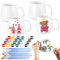 Tticai 4 Sets Paintable Mugs Painted Mug Kits Ceramic Mug to Paint 4 Pcs Blank Coffee Mugs and 4 Pcs Painting Supplies Paint Your Own Mug DIY Coffee Mugs Mug Painting Kit Art and Crafts for Adults