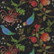 VaryPaper Papier Peint Fleuri et Oiseau Vintage 44.5cmx200cm Papier Peint Noir Papier Adhésif Décoratif Papier Peint Adhesif Mural Salon Chambre Enfant Papier Peint Salle de Bain Vinyle Armoire