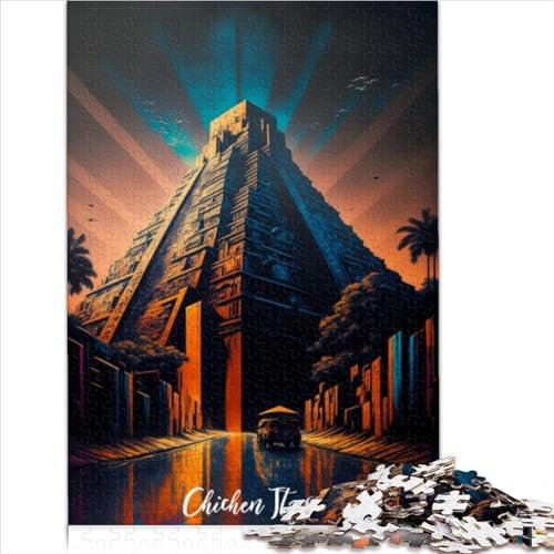 Puzzles für Erwachsene, 1000-teilige Puzzles für Erwachsene, Artsy Chichen Itza für Erwachsene, 1000-teiliges Puzzle, Geschenke für Familienspaß, 1000 Teile (26 x 38 cm)
