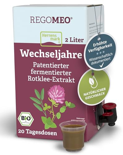 REGOMEO Red Clover Extract for Menopause, 2 Liter | Red Clover for Calmness & Balance During Menopause | Supports Fatigue, Insomnia & Hot Flushes | with Isoflavones (Plant-Based Oestrogen)
