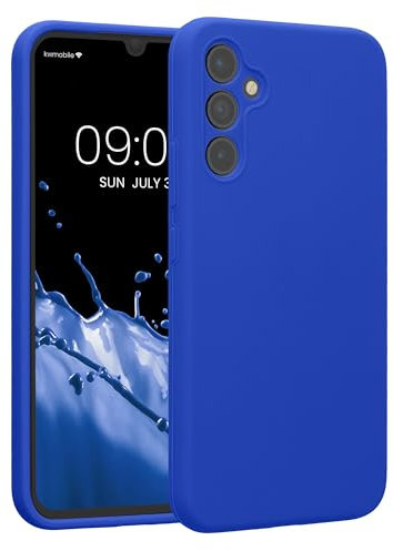 kwmobile Handyhülle kompatibel mit Samsung Galaxy A34 5G Hülle - gummierte Handy Case aus Silikon in Baltik Blau