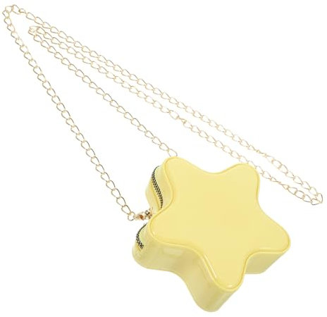 COLLBATH Cartoon Bag Damen Umhängetasche Leichte Sternförmige Schultertasche Mit Kettenriemen Praktische Größe Für Handy Und Kleinigkeiten Gelbe Crossbody Bag