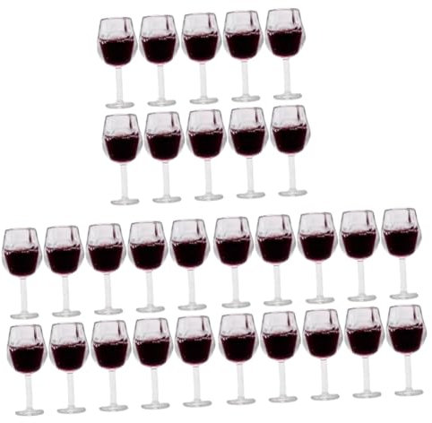 Abaodam 30 Pcs Dollhouse Wine Glass Micro Goblet Mini Toy Miniature Wine Mini Wine Glasses Micro Landscape Glasses Cups Micro Landscape Goblet Toys Child Resin Drinks Game Props