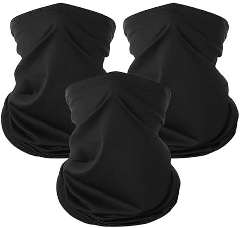 3 Pcs Neck Warmer, Snood, Bandana Neck Warmer Ski Snood for Men & Women, Windproof Neck Gaiters for Men & Women Multifunctional Headwear Face Mask for Outdoors Sports Cycling Hiking (Black)