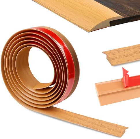 400cm Carpet Door Strips-Self Adhesive,Threshold Strip Door Bar PVC,Floor Transition Strips Edgings Flooring,Door Threshold for Tile/Carpet Flooring Threshold Transition(3.5cm,Yellow Wood Grain)