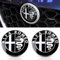 6 Psc Emblem Schwarz für Alfa Romeo Giulia Stelvio Giulietta 2017-2020,74mm Emblem Logo Aufkleber für Lenkrad Zubehör/Motorhaube Vorne und Hinten und Kofferraum Logo Key Remote Control Emblem