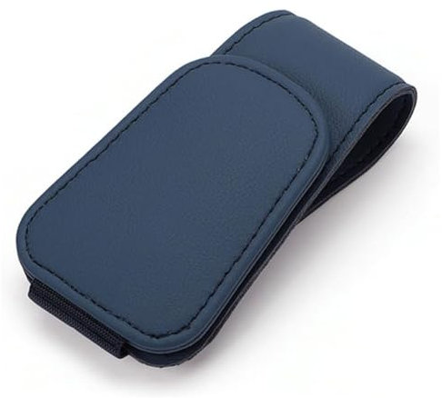 HerfsT Auto Brillenhalter für Jaguar F-Type 2013-2022, Sonnenbrillenhalter Leder Brillenaufhänger Sonnenblende Brillenclip Innenraum Zubehör,H/Blue