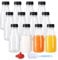 ZMCYN Confezione da 12 mini bottiglie per latte in plastica da 250 ml con coperchio (lavabili in lavastoviglie), mini bottiglie per succo di latte, succhi di latte, riutilizzabili, in plastica per