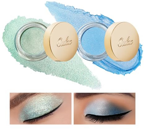 Oulac Glitzer Lidschatten Set | Lidschatten & Highlighter Duo| Glitzer Schmink| Wasserfest & Langlebig| Glitzer Finish| Verblendbares & faltenfreies Augen-Makeup| Vegan