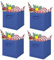 JF HOME BLISS 4 Pcs Cube Storage Box Collapsible Organizer Bin 27x27x28cm Cubes Fabric Storage Bins with Handles Open-Top Toys Box for Closet Shelves Drawer Bedroom Blue