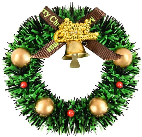 Mini Weihnachtskranz Girlande, Weihnachtsschmuck Kranz für Puppenstube und Puppenhaus Dekoration