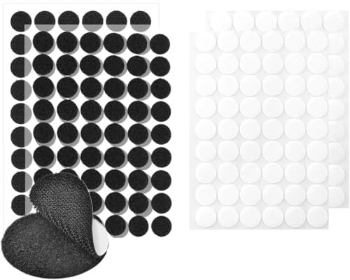 NJCXOLA Tondini Adesivi Tondo, 1200 Pezzi Velcr Autoadesivo Rotondi, Adesivo Tondo Punti Autoadesivi, 600 Coppie 10mm Tondini Autoadesivi Rotondi, per Decorazioni da Parete, Foto, DIY, Arti Mestieri