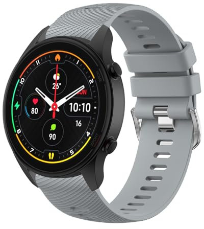 Meliya Bracelet pour Xiaomi Watch S1 Active/S1/Mi Watch/Color Sport/S3/2 Homme Femme, 22mm en Silicone (Gris)
