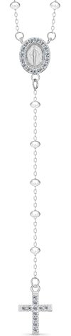 Dada Gioielli - Rosenkranz-Halskette für Damen und Herren mit Kreuz und wundertätiger Medaille - Christliches Schmuckstück mit hypoallergener Edelstahlkette,