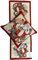 Weihnachts-Set aus Gobelin und Lurex, Tischläufer 40 x 100 cm, + Kissen 45 x 45 cm mit Reißverschluss und Füllung, rot, Weihnachtsmann
