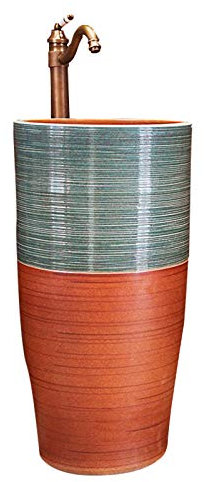 CAFIEDR Lavabos sur Pied de Salle de Bain, lavabo sur Pied Siamois avec Trou d'installation de Drain, pour Salle de Bain, Balcon, Salle à Manger(Un 42x42x83cm)