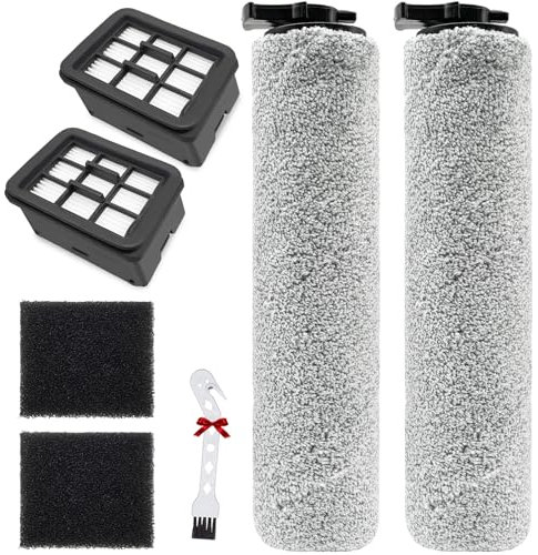 KiimSin accessoires pour BISSELL CrossWave HF3 3598N Pièces de rechange pour aspirateur eau et poussière, 2 brosse rotative + 2 filtres Hepa + 1 brosse