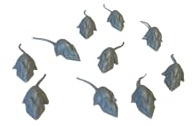 Sparfroh Maus 1cm Miniatur Mäuse - 10er Set Grau