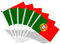 AhfuLife 15 banderas de Portugal en palos para decoración de fiestas, banderas portuguesas pequeñas de mano de 14 x 21 cm con poste blanco de 30 cm para decoración del Día Nacional, Copa del Mundo