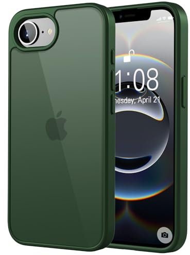 ORDA Matt Case for iPhone 16e Military Shockproof Ultra Slim Translucent Matte Cover for iPhone 16e Phone case Scratch & Fingerprint Resistant -6.1 Dark Green