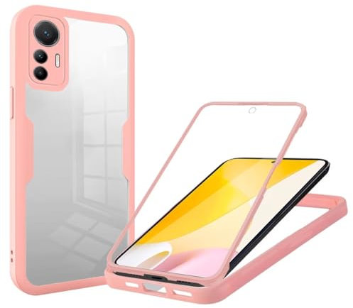 SLWYF Funda Compatible con Xiaomi 12 Lite [Protector de Pantalla de Vidrio Integrado] Touch Full Body 360 a Prueba de Golpes TPU Elegante Parachoques Transparente Funda Trasera para Xiaomi 12 Lite