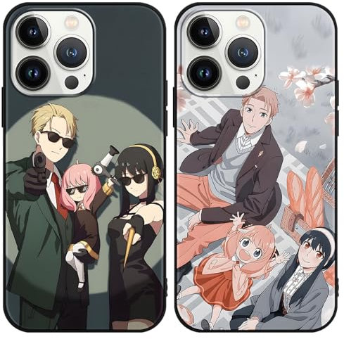 Yimctoie [2 Stück Niedlich Anime Handyhülle für iPhone 11 6.1, Aesthetic Comics Spy × Family Muster Design Schutzhülle Stoßfest Mode Weich TPU Silikon Case, Cool