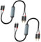 Vaileal 2 Stück AV100C Entstörfilter, Audio Filter mit Cinch Audiokabel, RCA-Rauschunterdrücker, Geräuschisolator, Ground Loop Isolator für Auto Heim Stereo System/Bluetooth-Lautsprecher