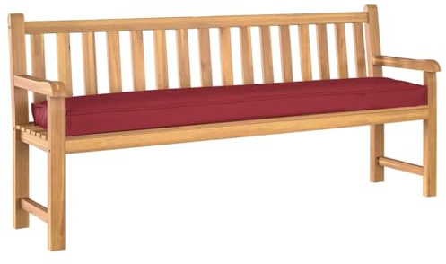 vidaXL Palettenkissen Weinrot 200 x 40 x 8 cm Oxford-Stoff, Garten- und Terrassenkissen, Robustes Polster, Coole Sitzgelegenheit zum Chillen, rechteckig und modern