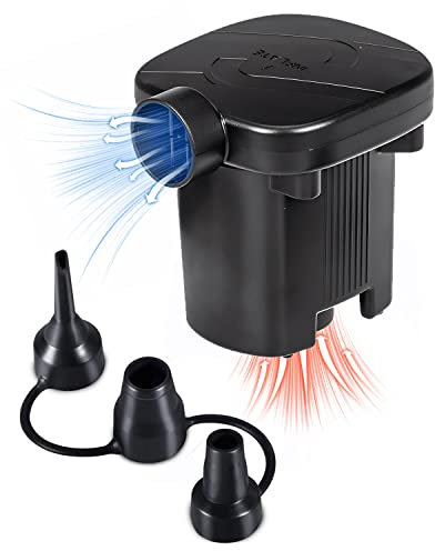 Bomba de Aire Eléctrica 2 en 1, Inflador Eléctrico con Tres Boquillas para Inflar y Desinflar, Adecuado para Piscina Hinchable al Aire Libre