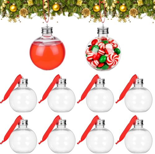 Healifty Weihnachtsbaum Dekoration - Silbern Lichtbirne Form Kugel Flasche FüR GeträNke SüßIgkeiten Und Geschenkverpackung 8 cm 10 StüCk HäNgende Festtagsdeko