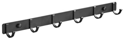 Bosiyrggrl 2pcs 6 Hook Kitchen Punch-Free Hook Nordic Black Space Aluminium Single Hook Simple Coat Hook Wall Hook. 6 Hooks