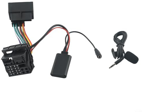 Emiif Bluetooth 5.0 AUX Adapter mit externem Mikrofon für Opel CD30 CDC40 CD70 DVD90 Autoradio