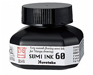 Kuretake Zig Cartoonist Sumi Ink 60ml Bottle - Black