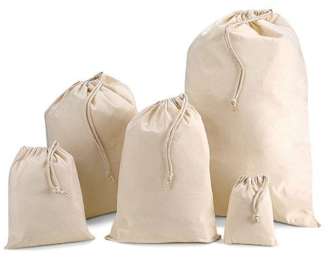 Baumwollbeutel mit Kordelzug Extra Small 14cm x 20cm 1 Litre