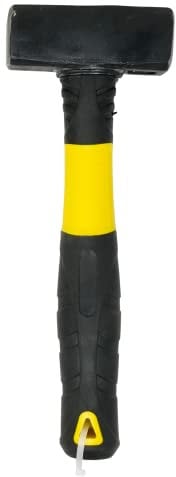 Dapetz ® Club Lump Hammer with Fibreglass Handle Shaft - 2.2lb / 1KG Sledgehammer Hardened Steel Hammerhead & Non-Slip Ergonomic Rubber Coating Grip & Hanging Eye for Mounting
