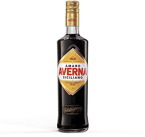 AVERNA - Amaro Licor de Hierbas 0,7 L, de Sicilia, Receta Tradicional, Licor Italiano, de Hierbas, Raíces y Especias, Sabor Envolvente y Agridulce, Aroma Cítrico, Color Marrón, 29% Vol. de Alcohol