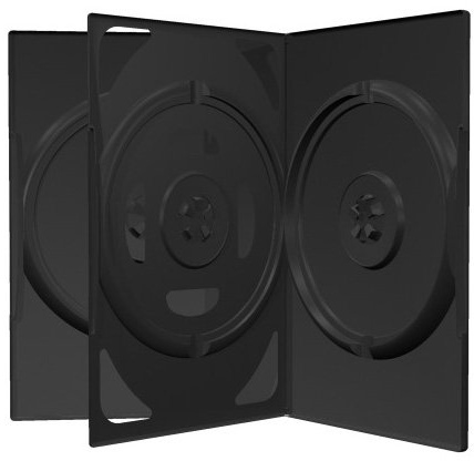 5 DVD CD Hüllen 3fach 3er-DVD-Box schwarz