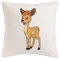 Reifen-Markt Kissenbezug 40x40cm LUSTIGES KLEINES Bambi REHKITZ - REH - Hirsch - JÄGER - HOCHSITZ aus Mikrofaser in Weiß