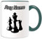 Taza personalizable, diseño de ajedrez blanco y negro (tema de diseño deportivo y de pasatiempos, opciones de color) – cualquier nombre/mensaje en su único – tablero de ajedrez juego de mesa rey rook