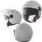 Casco Jet Scooter Moto ECE 22-06 Doppia Visiera Parasole Argento XS