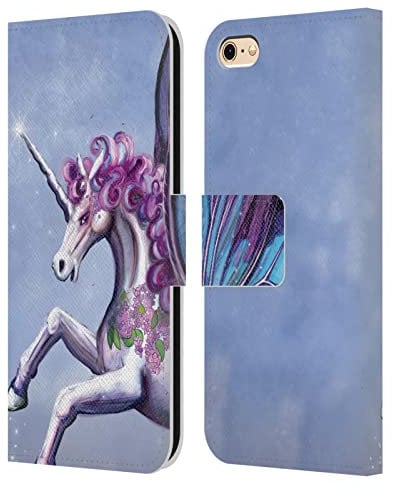 Head Case Designs Officially Licensed Rose Khan Lilac Purple Butterfly Unicorns Leather Wallet Case Compatible With Apple iPhone 6 / iPhone 6s