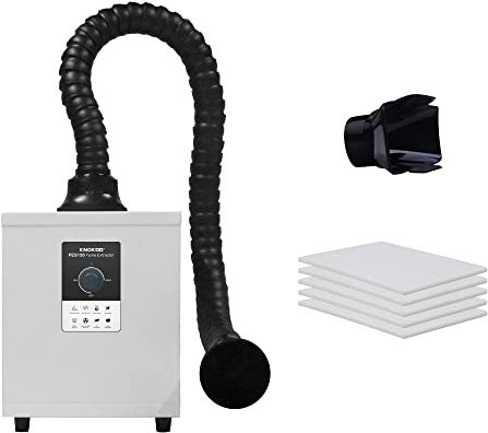 KNOKOO Lötrauchabsaugung Tragbares Schweißen Mobiler Rauchabzug HEPA-Filter FES150 Mini-Löt-Rauchabsorber-Anzug für Nagelstudio und Lötstation, Laser-