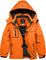 GEMYSE Jungen Wasserdichte Skijacke Winddichte Fleece Outdoor Winterjacke Regenjacke mit Kapuze (Orange,140-146)