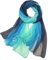 KAVINGKALY Lange Georgette Sheer Seide Schals Schatten Farben Schal für Frauen Leichte Lange Wrap Schals (Navy Blue und Green)