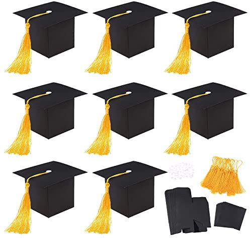 30 Stück Abschluss Deko Geschenkbox, Bachelor Hut Geschenkbox, Doktorhut Deko Box, Abschlussfeier Bachelor Cap Box, Glückwunsch 2022 Bachelor Prüfung Bestanden, für Verpacken Süßigkeiten Schokolade
