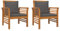 vidaXL 2X Gartensessel mit Dunkelgrauen Kissen Sessel Stuhl Gartenstuhl Terrassenstuhl Balkonstuhl Garten Terrasse Gartenmöbel Massivholz Akazie
