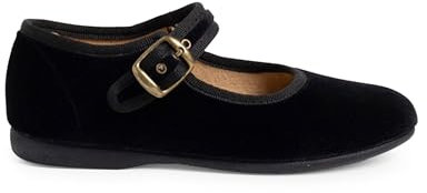 Pisamonas Merceditas Niña Terciopelo Hebilla Talla 37 Color Negro